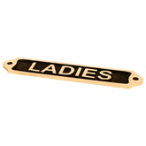 Stylish Black Ladies' Brass Door Sign - 22x5cm Size